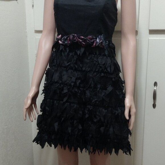 Rachael G. Fringe Summer Dress, Black, Size L - Picture 4 of 11